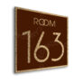 Modern Brushed Gold and Matt Brown Room Door Number Sign AD109-BGBR
