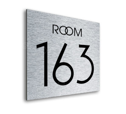 Modern Brushed Silver Room Door Number Sign AD109-BG