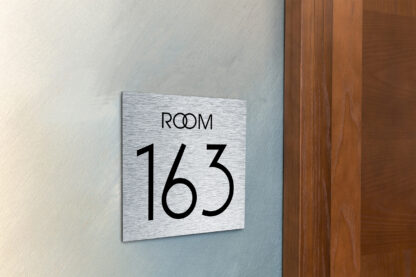 Modern Brushed Silver Room Door Number Sign AD109-BG