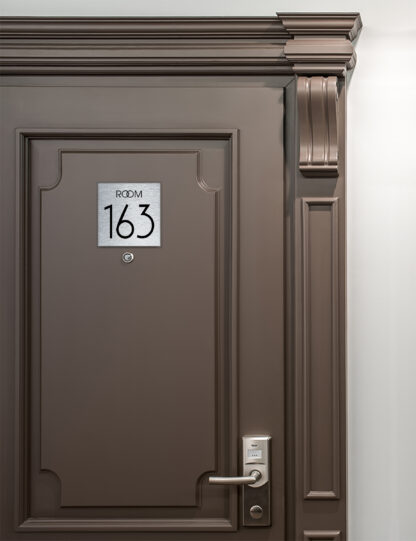 Modern Brushed Silver Room Door Number Sign AD109-BG