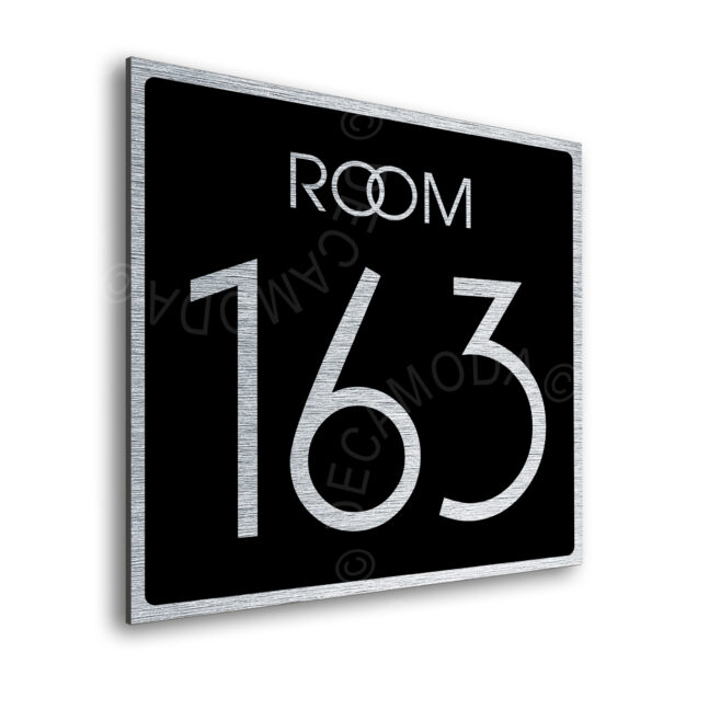 AD109-BSB-2 Modern Brushed Silver and Matt Black Room Door Number Sign AD109-BSB