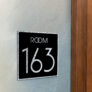 Modern Brushed Silver and Matt Black Room Door Number Sign AD109-BSB