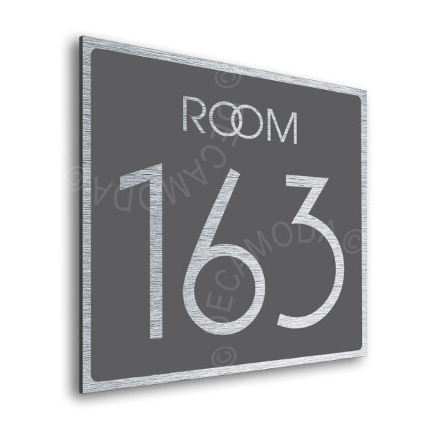 AD109-BSG-2 Modern Brushed Silver and Matt Gray Room Door Number Sign AD109-BSG