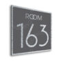 Modern Brushed Silver and Matt Gray Room Door Number Sign AD109-BSG