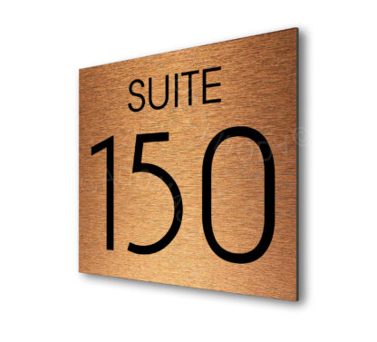 Modern Brushed Copper Suite Door Number Sign AD112-BC