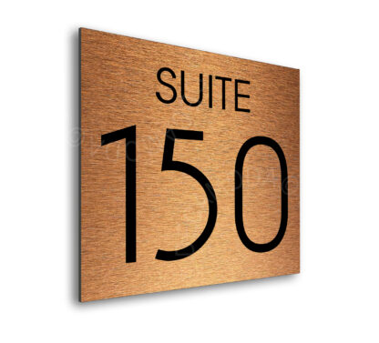 Modern Brushed Copper Suite Door Number Sign AD112-BC