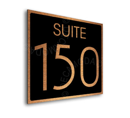 Modern Brushed Copper and Matt Black Suite Door Number Sign AD112-BCB