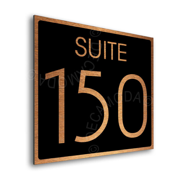 AD112-BCB-2 Modern Brushed Copper and Matt Black Suite Door Number Sign AD112-BCB