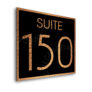 Modern Brushed Copper and Matt Black Suite Door Number Sign AD112-BCB