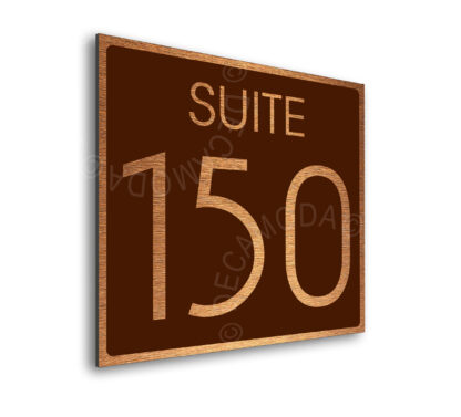 Modern Brushed Copper and Matt Brown Suite Door Number Sign AD112-BCBR