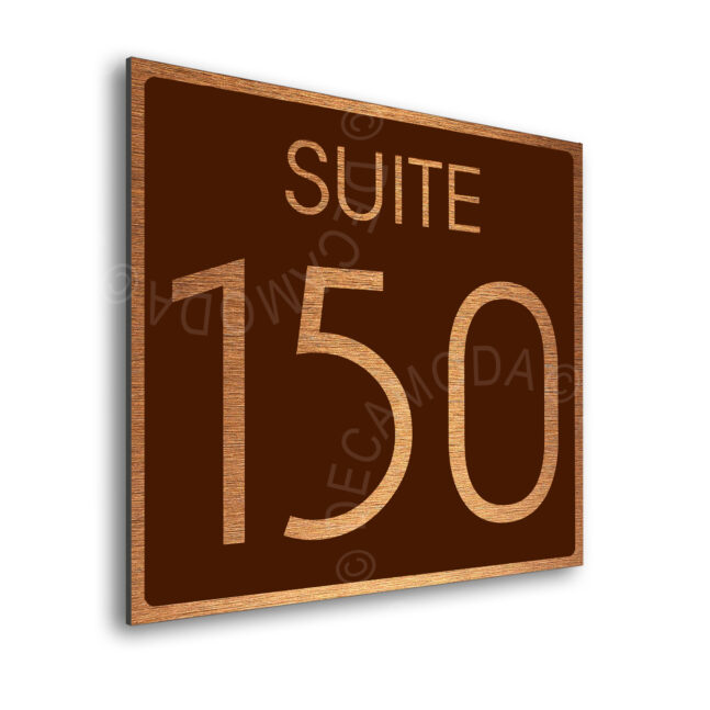 AD112-BCBR-2 Modern Brushed Copper and Matt Brown Suite Door Number Sign AD112-BCBR