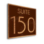 Modern Brushed Copper and Matt Brown Suite Door Number Sign AD112-BCBR