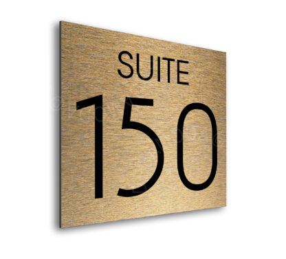 Modern Brushed Gold Suite Door Number Sign AD112-BG