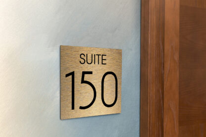 Modern Brushed Gold Suite Door Number Sign AD112-BG