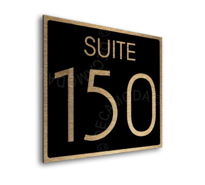 Modern Brushed Gold and Matt Black Suite Door Number Sign AD112-BGB