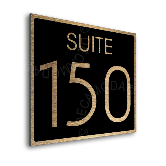 AD112-BGB-2 Modern Brushed Gold and Matt Black Suite Door Number Sign AD112-BGB