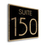 Modern Brushed Gold and Matt Black Suite Door Number Sign AD112-BGB
