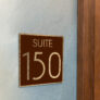 Modern Brushed Gold and Matt Brown Suite Door Number Sign AD112-BGBR