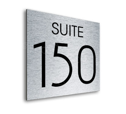 Modern Brushed Silver Suite Door Number Sign AD112-BG