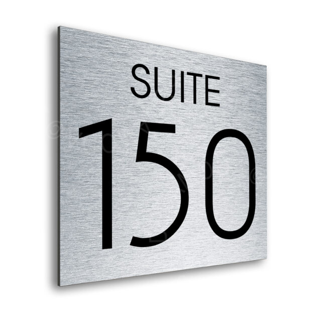 AD112-BS-2 Modern Brushed Silver Suite Door Number Sign AD112-BG