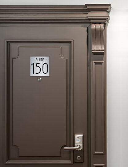 Modern Brushed Silver Suite Door Number Sign AD112-BG