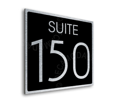 Modern Brushed Silver and Matt Black Suite Door Number Sign AD112-BSB