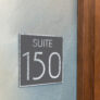 Modern Brushed Silver and Matt Gray Suite Door Number Sign AD112-BSG