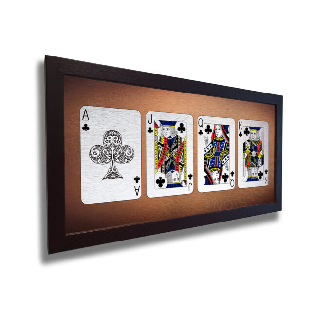 King Queen Clubs Set Art Game Room Decor