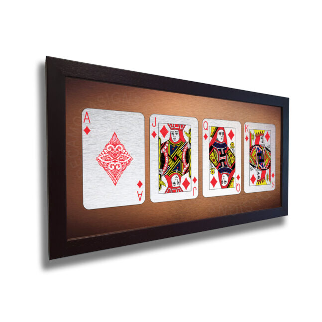 King Queen Diamonds Set Art Set of 4 Cards Diamonds