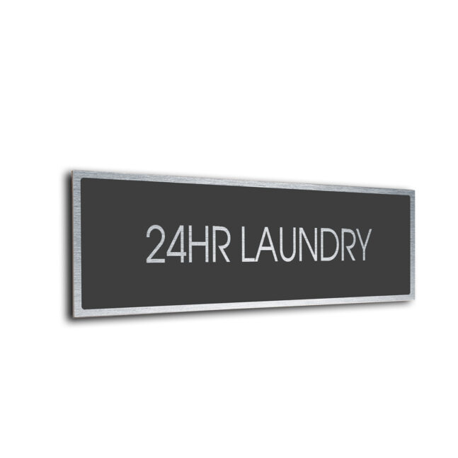 Sliver Grey 24Hr Laundry sign