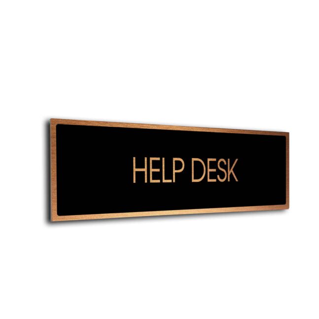 Help Desk Door Sign Black Copper Help Desk sign