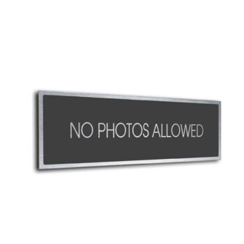 Sliver Grey No Photos Allowed Sign