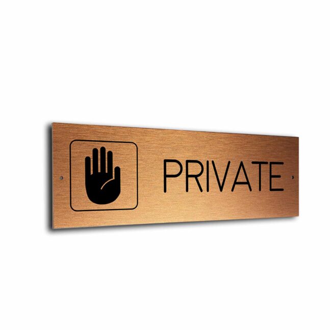 Private Door Copper Black Private sign
