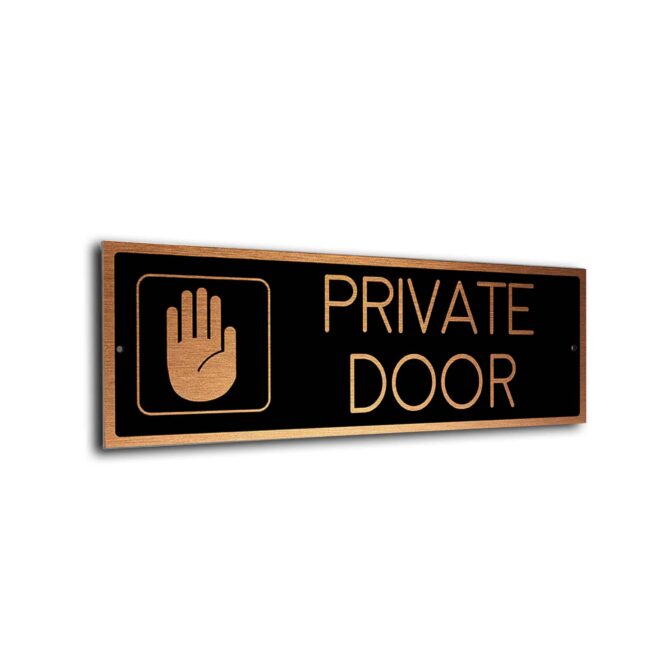 Private Door Door Black Copper Private Door sign