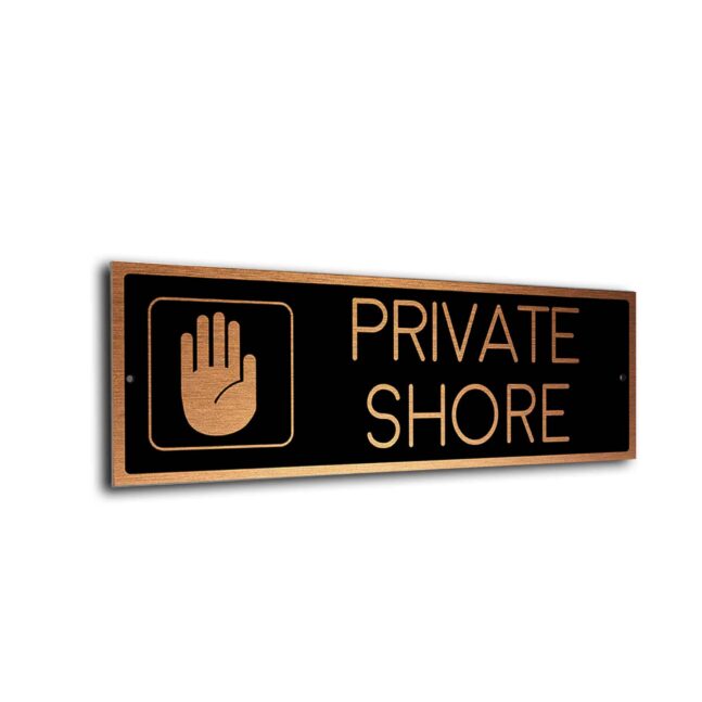Private Shore Door Black Copper Private Shore sign