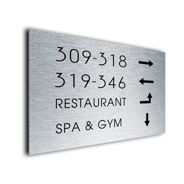 Hotel Directory Sign Brushed Silver DMDSSB220823 Hotel Directory Sign Brushed Silver DMDSSB220823