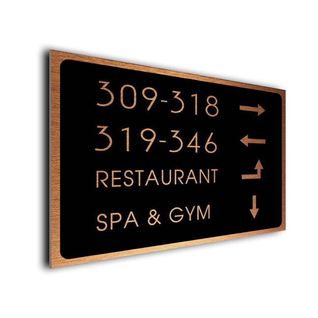 Hotel Directory Sign Copper and Black DMDSBC220823 Custom directory signs