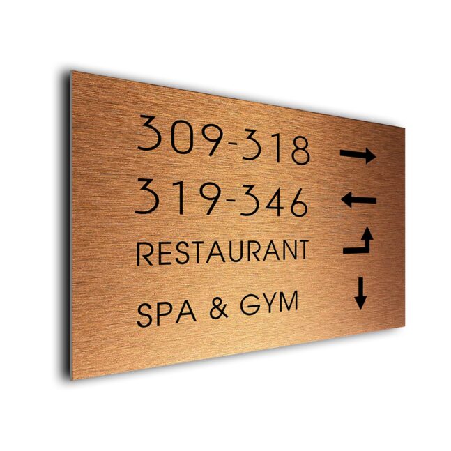 Hotel Directory Sign Mild Copper DMDSCB220823 Personalized directory signs
