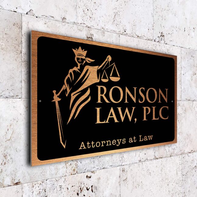 Law Firm Business Sign DMLAWBCF270923 Custom Attorney at Law Sign