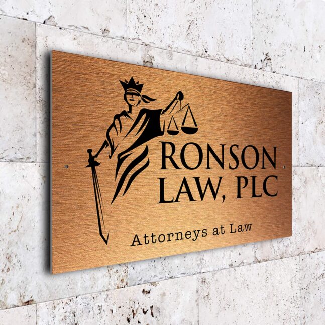 Law Firm Business Sign DMLAWFCB270923 Personalized Attorney at Law Sign