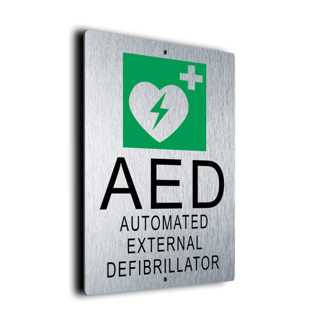 AED DEFIB Pool Sign DMAEDPLSB011023 AED Defibrillator Pool Sign
