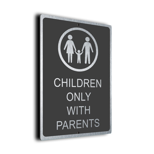 Children Only with Parents DMCOPGS250923 Modern Children Only with Parents Sign