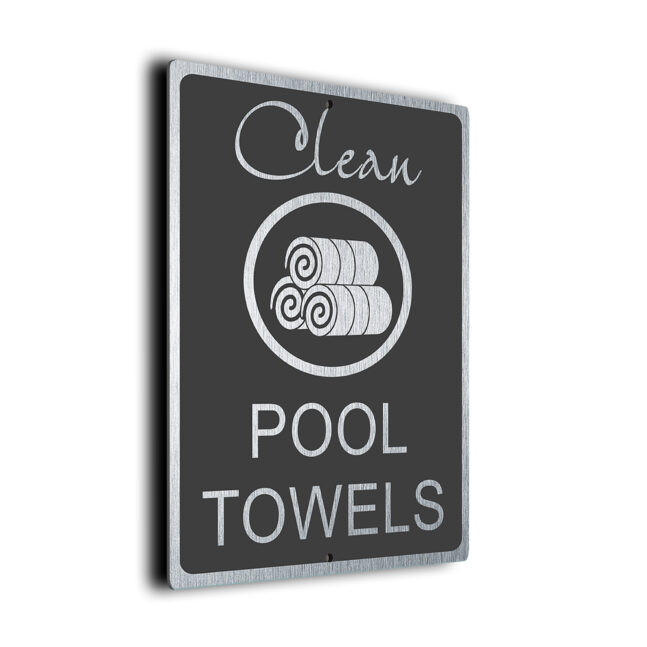 Clean Pool Towels DMCPTGS250923 Modern Clean Pool Towels Sign