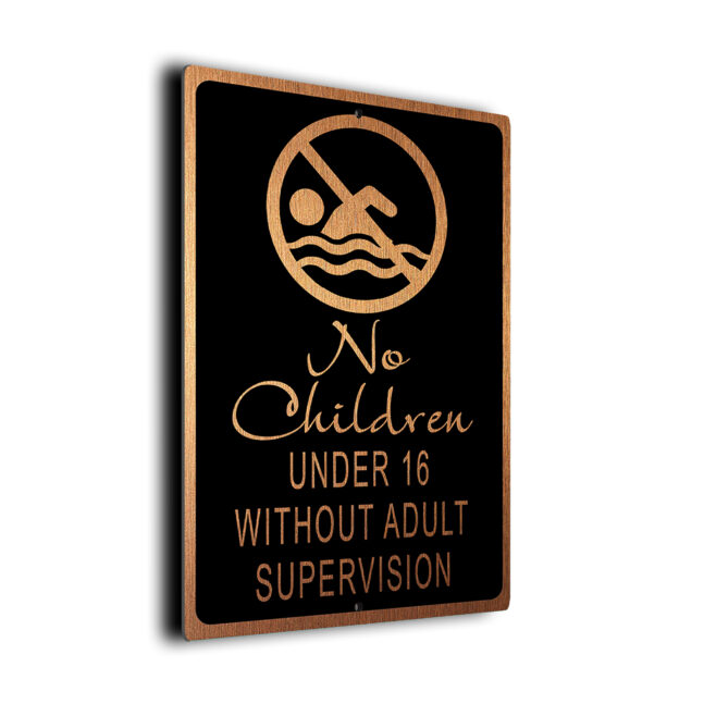 No Children Under 16 Pool Sign