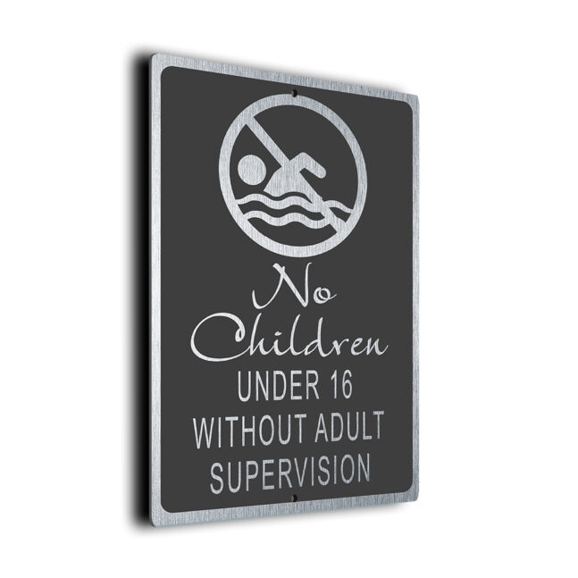 No Children Under 16 DMPLNCGS260923 copy Modern No Children Under 16 Sign