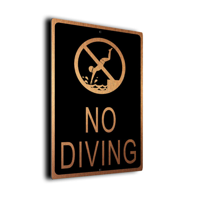 No Diving DMPLNDBC260923 No Diving Pool Sign