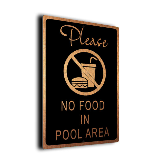 No Food In Pool Area DMPLNFDBCP260923 No Food In Pool Area Pool Sign