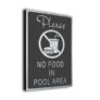 Modern No Food In Pool Area Sign
