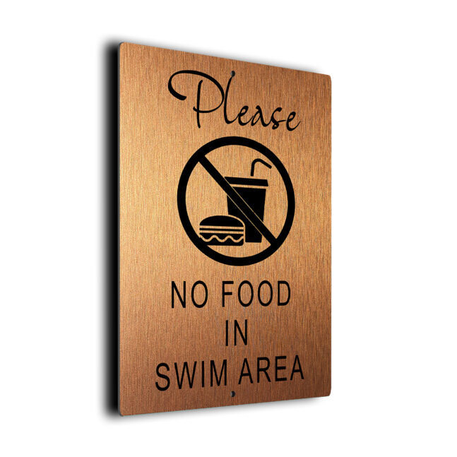 No Food In Swim Area DMPLNFDSCB260923 Pool No Food In Swim Area Sign