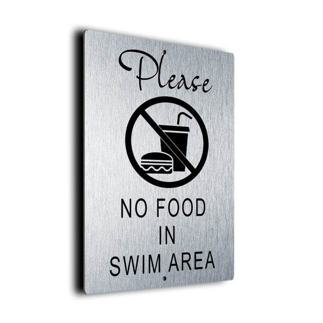 No Food In Swim Area Sign
